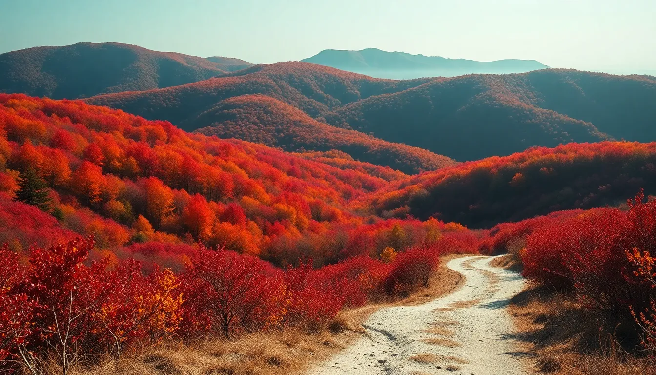 가을 단풍으로 물든 아름다운 풍경