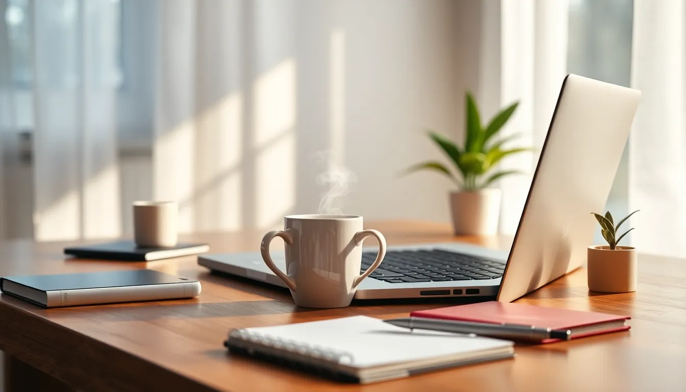 집에서 편안하게 일하는 여성